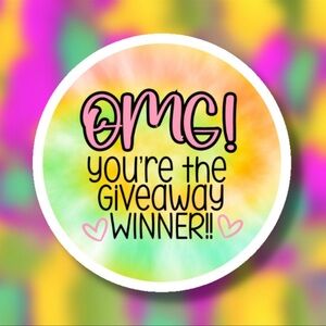Vibrant Giveaway Winner Party Sticker